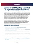 Guidance for Mitigating COVID-19 at Higher Education Institutions
