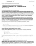 Sanction Guidelines for Violations of the Covenant